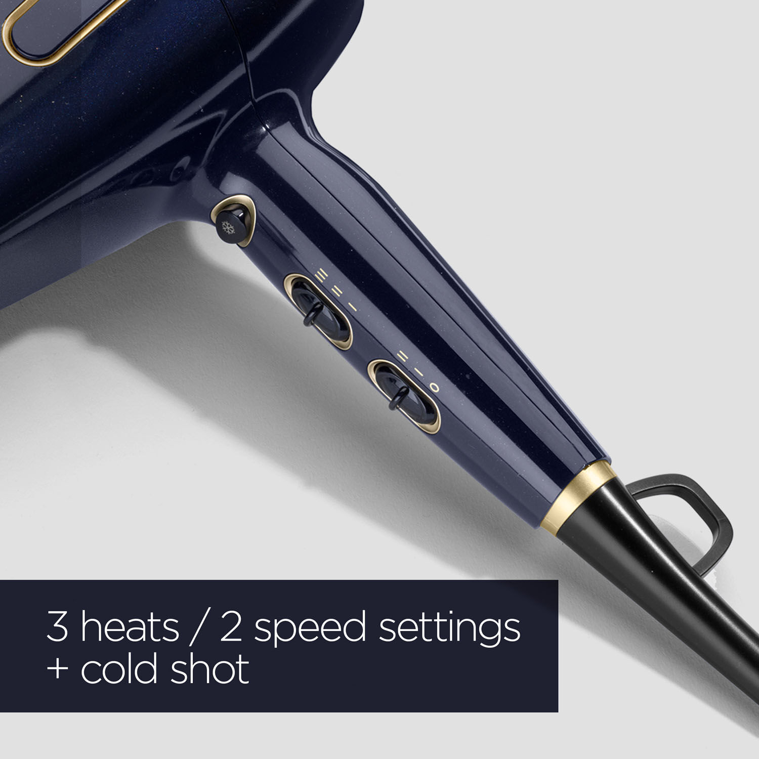 3 heat/2 speed settings + cold shot